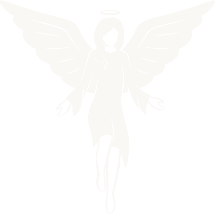 Angels Hands angel mark in white